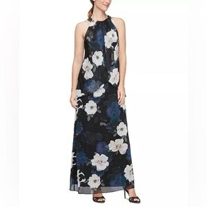 Plus Size Halter Floral-Print Dress